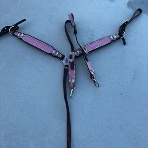 JR Tack Pink Tack set One ear Headstsll breast collar, Excellent Quality